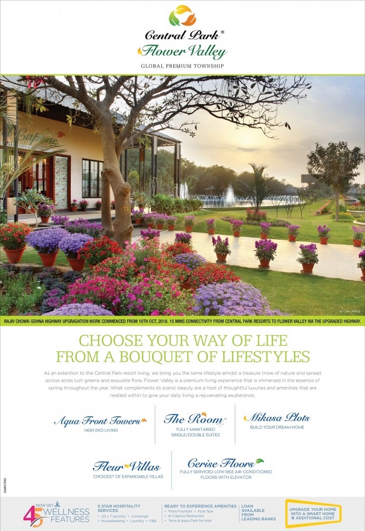 Choose your way of life from a bouquet of lifestyles at Central Park Flower Valley Township in Gurgaon